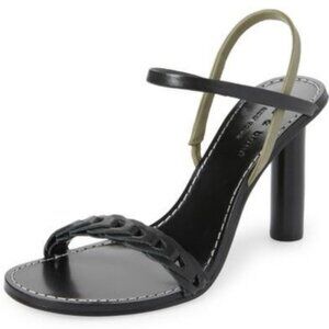 New Rag & Bone Infinity Leather 3 Inch Heel Size 6/EU 36 Black/Olive Sandals